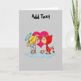 Cartão De Festividades Anjo do diabo do amor do Dia de os namorados perso