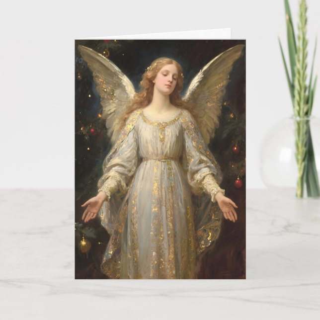 Cartão De Festividades Anjo do Natal (Frente)