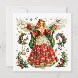 Cartão De Festividades Anjo doce com presentes de Natal