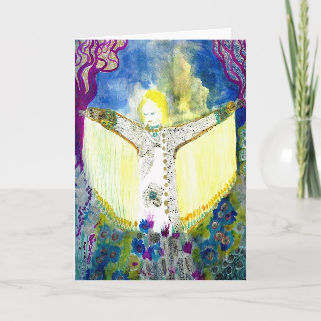 Cartão De Festividades Anjo Natal. (Frente)