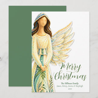 Cartão De Festividades Anjo Personalizado Feliz Natal Nome da Família