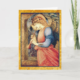 Cartão De Festividades Anjo que joga um Natal do Flageolet