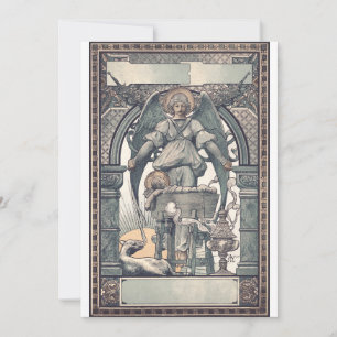 Cartão De Festividades Anjos da guarda com o menino Jesus