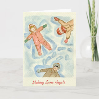 Cartão De Festividades Anjos da neve do fazer