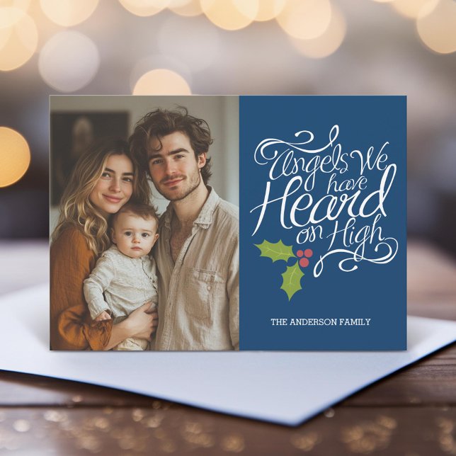 Cartão De Festividades Anjos que Ouvimos - Foto de Natal Impressionante (Unique Photo Card)