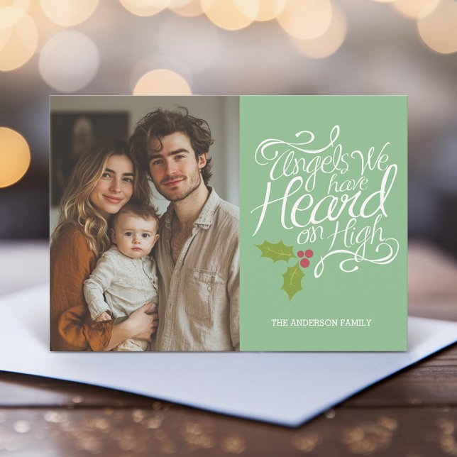 Cartão De Festividades Anjos que Ouvimos - Foto de Natal Impressionante (Unique Photo Card)