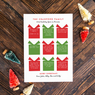 Cartão De Festividades Ano de Férias em Revisão