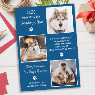 Cartão De Festividades Ano de Fotografia de Pet de Cão Personalizado no N