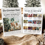 Cartão De Festividades Ano de Jornalismo em Revenda Foto da Família Natal<br><div class="desc">Nosso Modelo do ano em revisão é a maneira perfeita de compartilhar os destaques, memórias e marcos do ano passado com a família e os amigos. Projetado como um cartão de Natal único e divertido no estilo do jornal 'Year in Review', este cartão contém uma coleção de fotos da sua...</div>