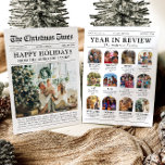 Cartão De Festividades Ano de Jornalismo em Revenda Foto da Família Natal<br><div class="desc">Nosso Modelo do Arch Our Year in Review Card é a forma perfeita de celebrar e compartilhar os destaques, memórias e marcos do ano passado com a família e os amigos. Este único e divertido cartão de Natal, projetado no formato de jornal "Year in Review", em na moda, apresenta uma...</div>
