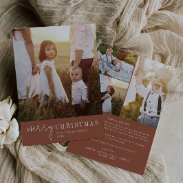 Cartão De Festividades Ano de Natal do Terracotta Chic Moderno em Revisão