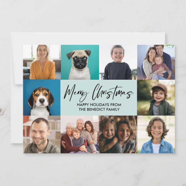 CARTÃO DE FESTIVIDADES ANO DE NATAL NA REVISÃO 10 FOTOS HOLIDAY (Frente)