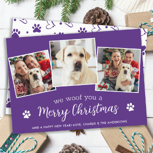 Cartão De Festividades Ano do Cão Pawsitivamente em Revisão Foto Pet Ro
