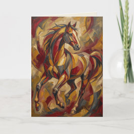 Cartão De Festividades Ano do Cavalo Expressionista – Ano Novo Lunar