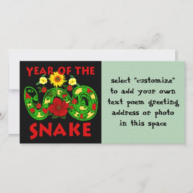 Cartão De Festividades Ano Do Cobra (Frente)