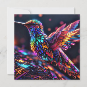 Cartão De Festividades Ano do Hummingbird: Uma Viagem Mensal