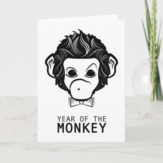 Cartão De Festividades ano do macaco (boliche) (Frente)