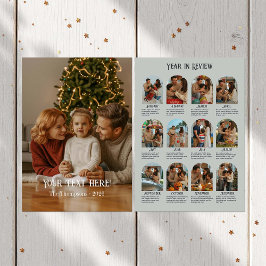 Cartão De Festividades Ano em Revisão 12 Família de Fotos