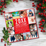 Cartão De Festividades Ano Em Revisão 12 Foto Do Ano De Notícias Familiar<br><div class="desc">Seus destaques do ano passado são notícias de manchete,  então compartilhe com sua família e amigos e envie-lhes seus votos de feriado e de ano novo. Personalize com suas 12 fotos,  notícias e nomes favoritos para criar um cartão de feriado memorável e divertido. Projetado por Thisnotme©</div>