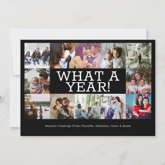 Cartão De Festividades Ano em Revisão 12 Foto Personalizada Natal (Frente)