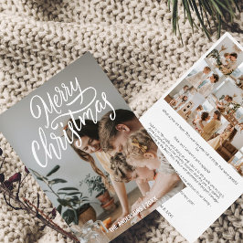 Cartão De Festividades Ano em Revisão Colagem de Fotos no Natal Moderno