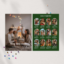 Cartão De Festividades Ano em Revisão de 12 Fotos para Família