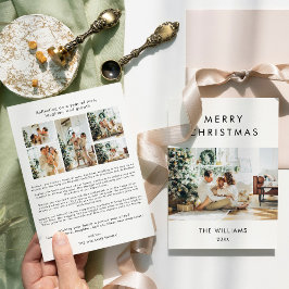 Cartão De Festividades Ano em Revisão Foto de Natal Moderna