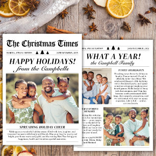 Cartão De Festividades Ano em Revisão Jornal Clássico Foto de Natal