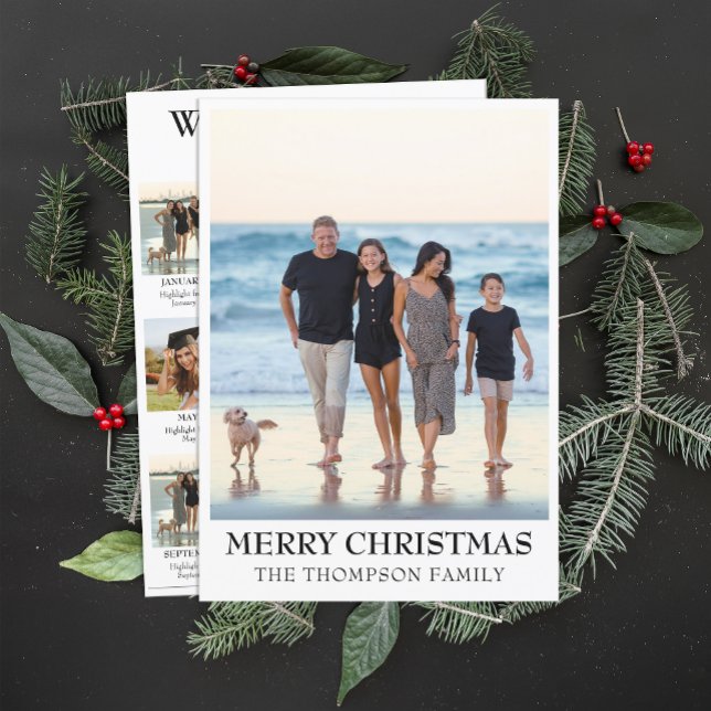 Cartão De Festividades Ano Em Revisão Que Foto Coloca Natal Por Ano (Criador carregado)