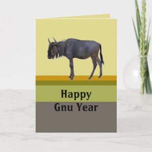 Cartão De Festividades Ano feliz do Gnu