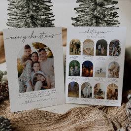 Cartão De Festividades Ano Moderno Minimalista em Revisão da Família de F