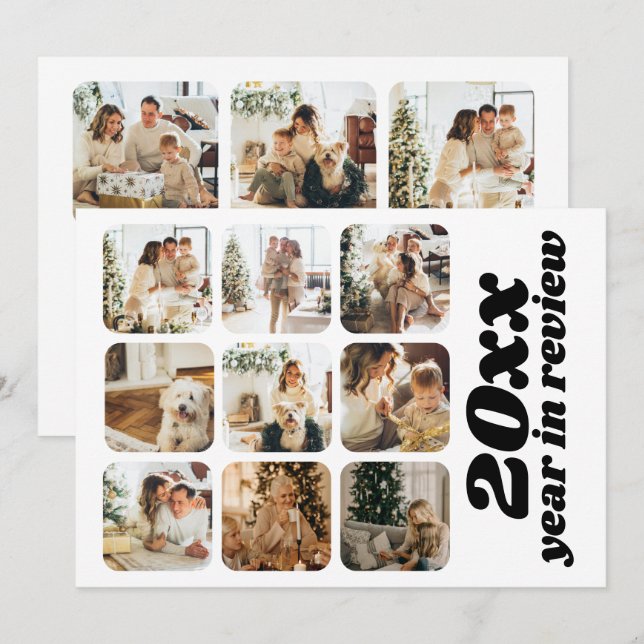 Cartão De Festividades Ano na Revisão 12 Foto e Texto Personalizado (Frente/Verso)