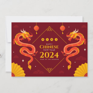 Cartão De Festividades Ano Novo Chinês 2024