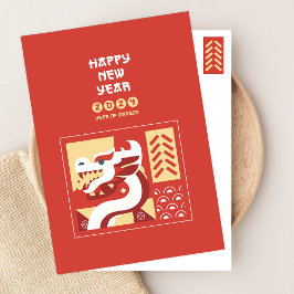 Cartão De Festividades Ano Novo Chinês 2024 Do Dragão