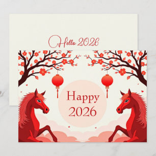 Cartão De Festividades Ano novo chinês 2026
