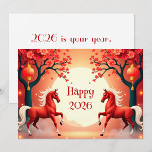 Cartão De Festividades Ano novo chinês 2026