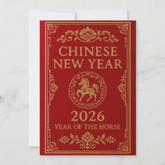 Cartão De Festividades Ano Novo Chinês 2026 - Ano do Cavalo