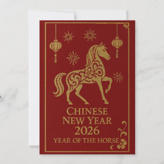 Cartão De Festividades Ano Novo Chinês 2026 - Ano do Cavalo
