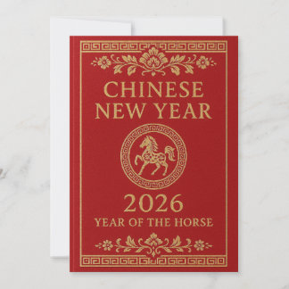 Cartão De Festividades Ano Novo Chinês 2026 - Ano do Cavalo