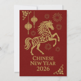 Cartão De Festividades Ano Novo Chinês 2026 - Ano do Cavalo