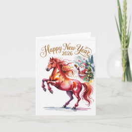 Cartão De Festividades Ano Novo Chinês do Cavalo 2026