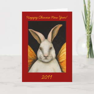Cartão De Festividades Ano novo chinês Fada-Feliz 2011 do coelho
