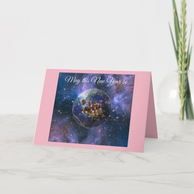 Cartão De Festividades Ano Novo da Terra (Frente)