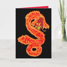 Cartão De Festividades Ano Novo do Dragão Chinês Lunar