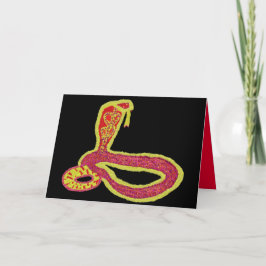 Cartão De Festividades Ano Novo do Lunar Cobra chinês