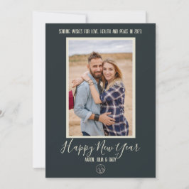 Cartão De Festividades Ano Novo Feliz Minimalista em Foto