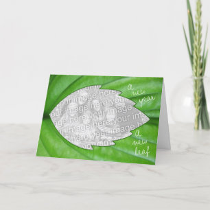 Cartão De Festividades Ano Novo, Folha Nova com Sua Foto e Poema