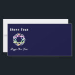 Cartão De Festividades Ano Novo Judaico Shana Tova<br><div class="desc">Ano Novo Judaico e feliz Estrela religiosa apresenta Estrela de Davi hebraica e saudações para um Feliz Ano Novo.</div>