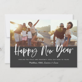 Cartão De Festividades Ano novo, multifoto-moderno, roteiro na moda
