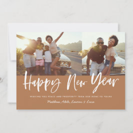 Cartão De Festividades Ano novo, multifoto-moderno, roteiro na moda